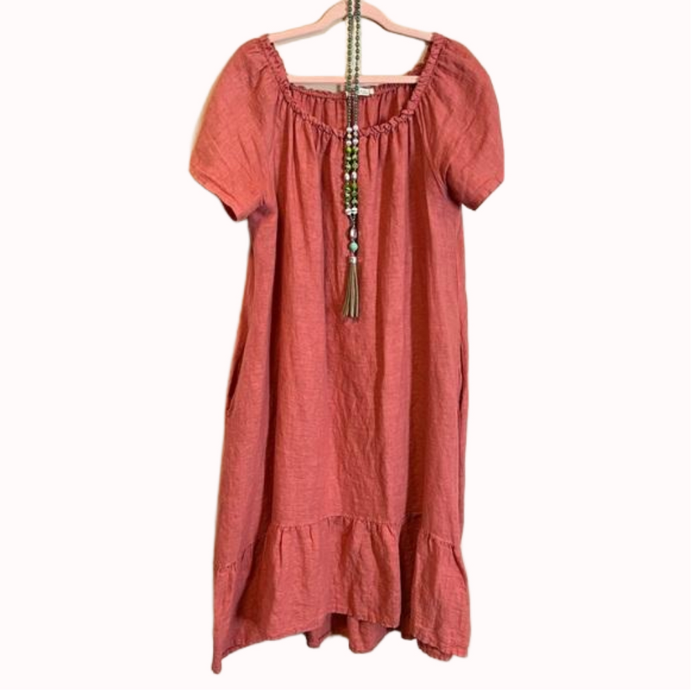 Blanco de Ibiza Linen Hi-Lo Midi Dress